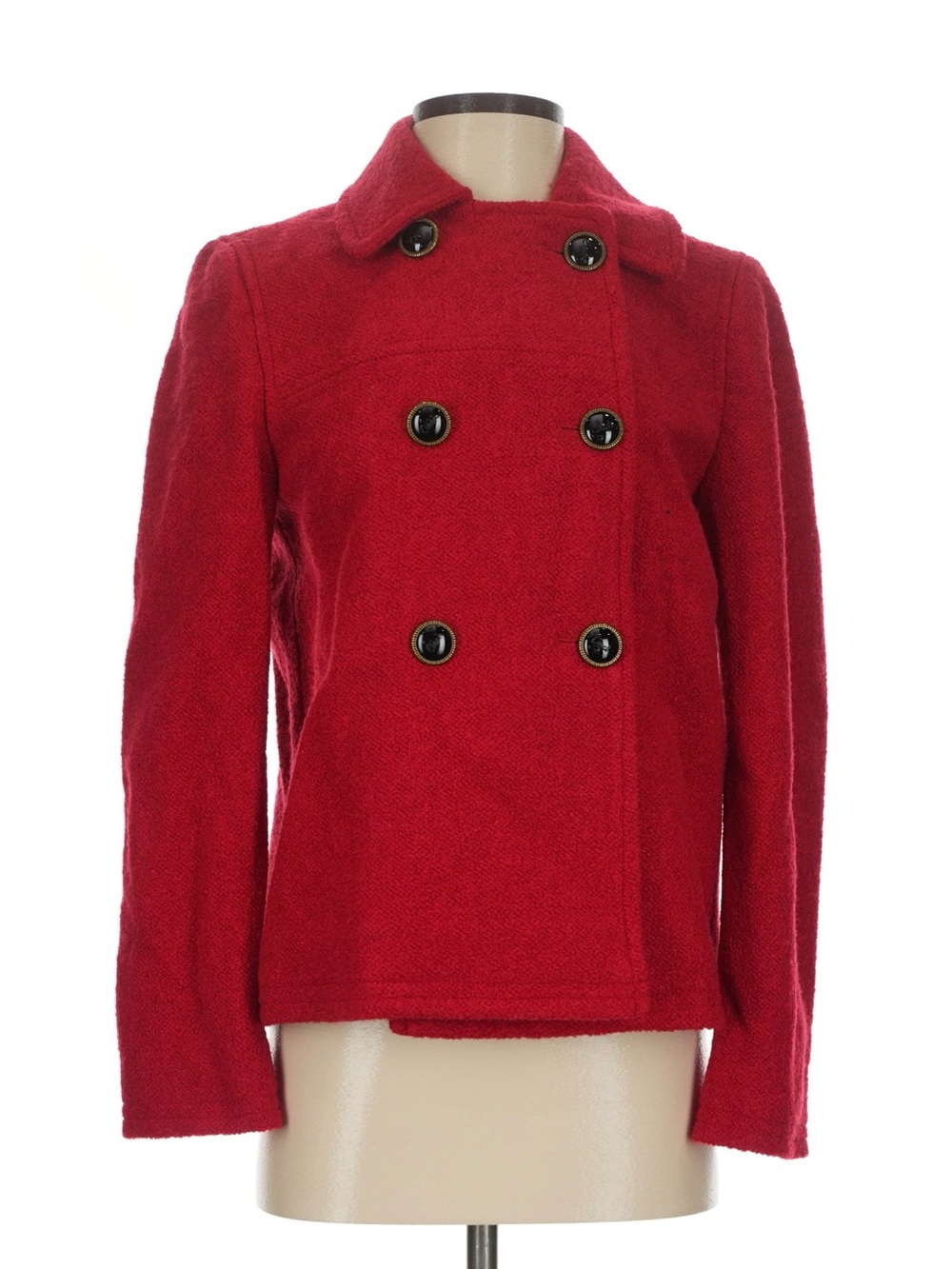 Coach Crimson Red Double-Breasted Peacoat